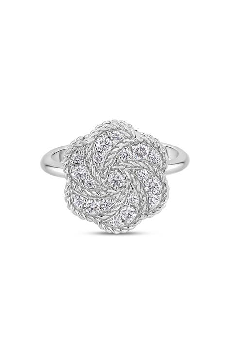 18K White Gold Diamond Rose Ring (Nordstrom Exclusive)