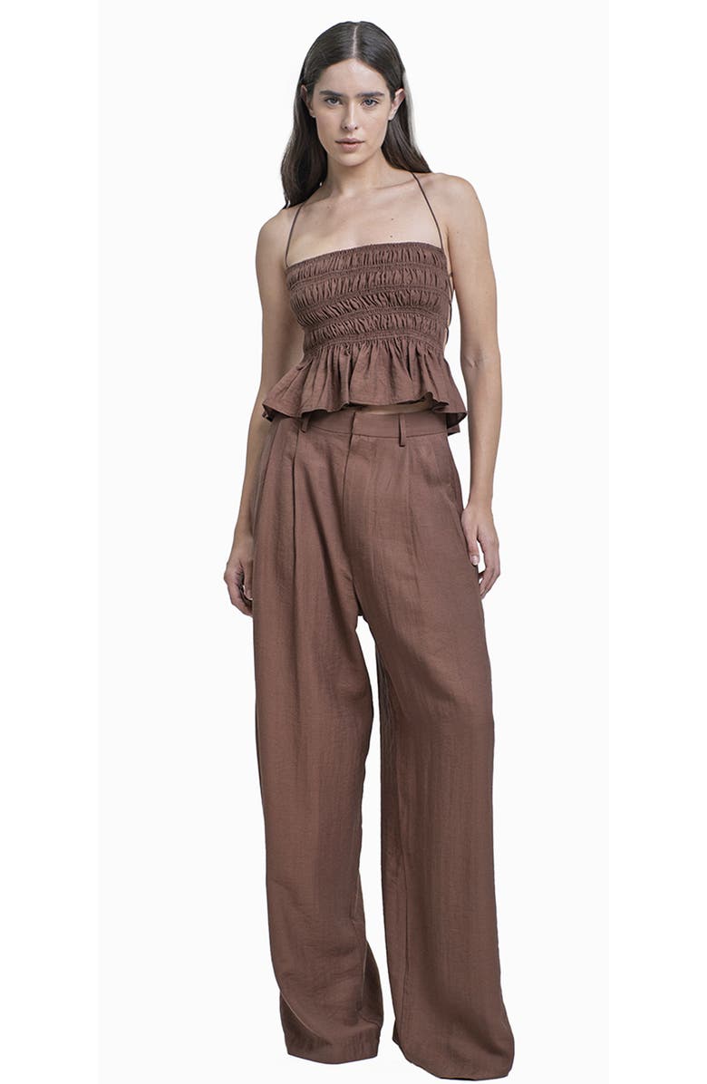 Mother of All Hedi Mid Waist Tailored Pants, Main, color, Brown