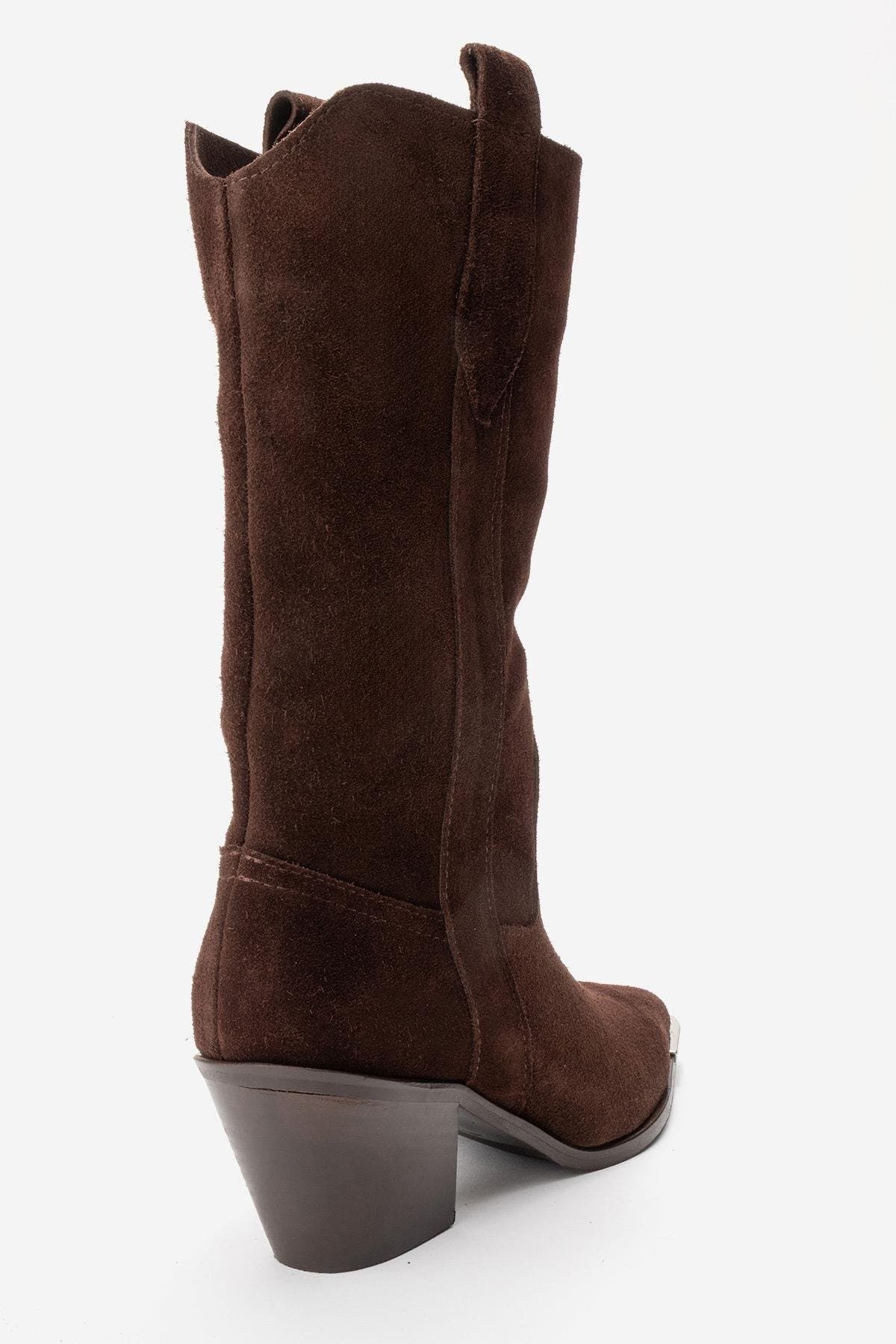 Alvi Leather Western Boot, Alternate, color, Brown Suede
