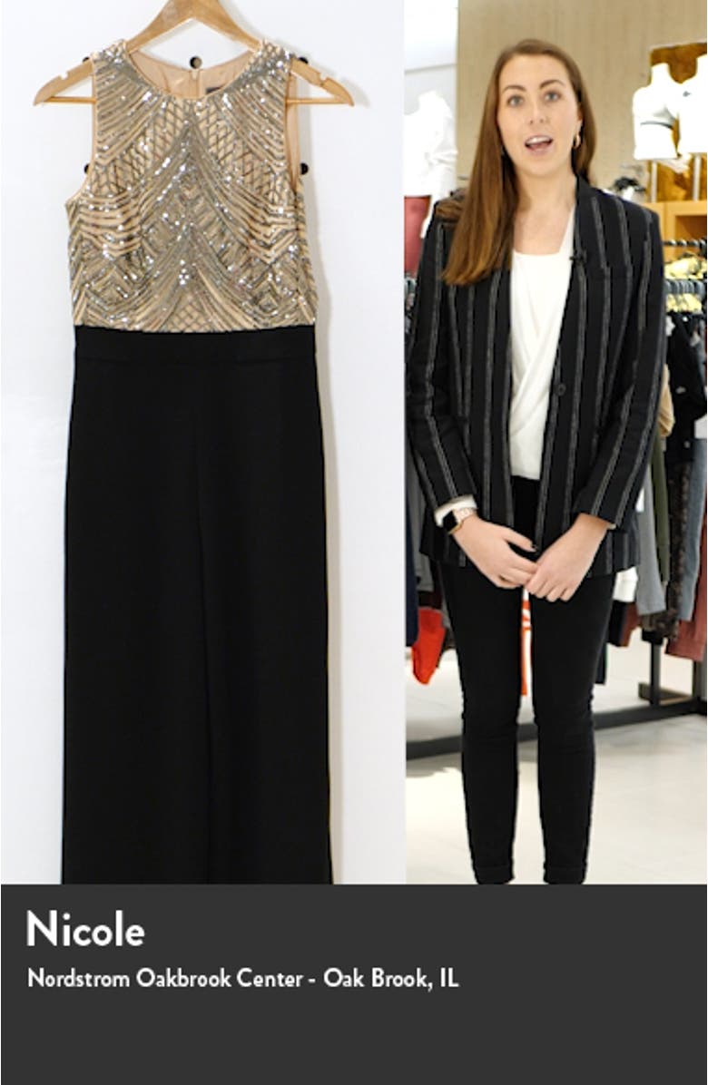 Sleeveless Sequin Bodice Jumpsuit, sales video thumbnail