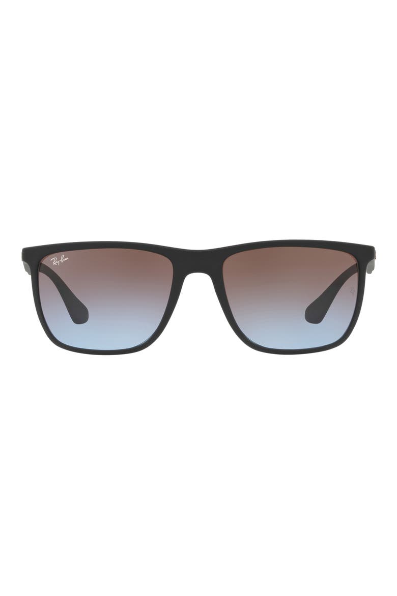 RB4288L 57mm Square Sunglasses, Main, color, MATTE BLACK / BLUE BROWN