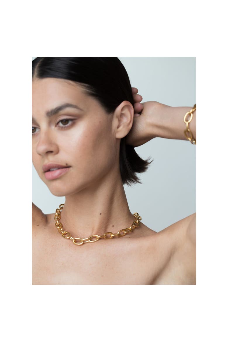 Chunky Round Chain Gold Necklace, Alternate, color, Gold