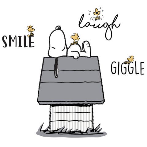 Classic Snoopy with Woodstock & Dog House Wall Decals