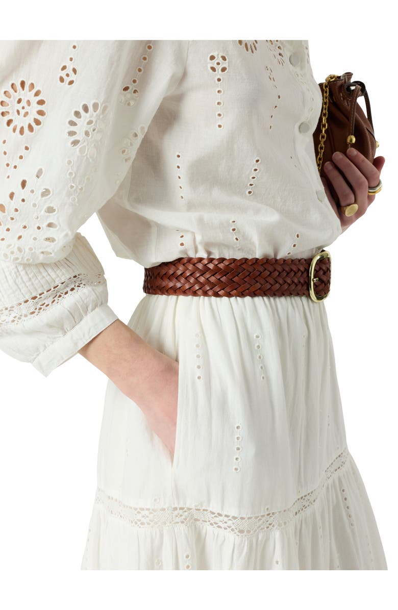 GERARD DAREL Jaly Embroidered Tiered Maxi Skirt, Alternate, color, Ecru