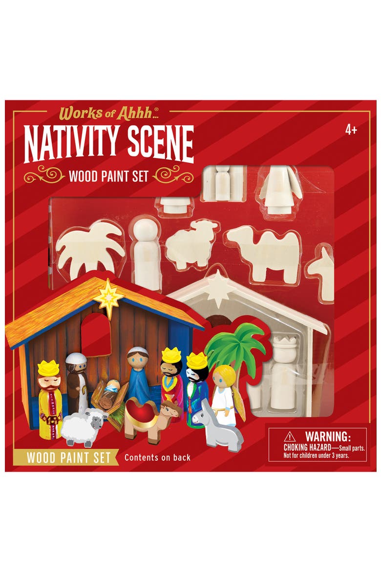 Nativity Scene Wood Craft & Paint Kit, Main, color, Multicolor