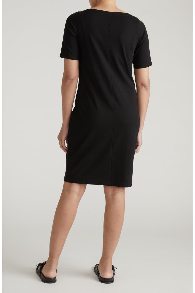 Belle Breton Stripe Cotton Jersey Dress, Alternate, color, SOLID BLACK