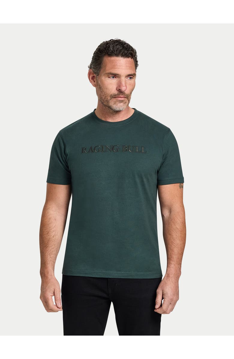 Raging Bull Embroidery T-Shirt, Main, color, Forest