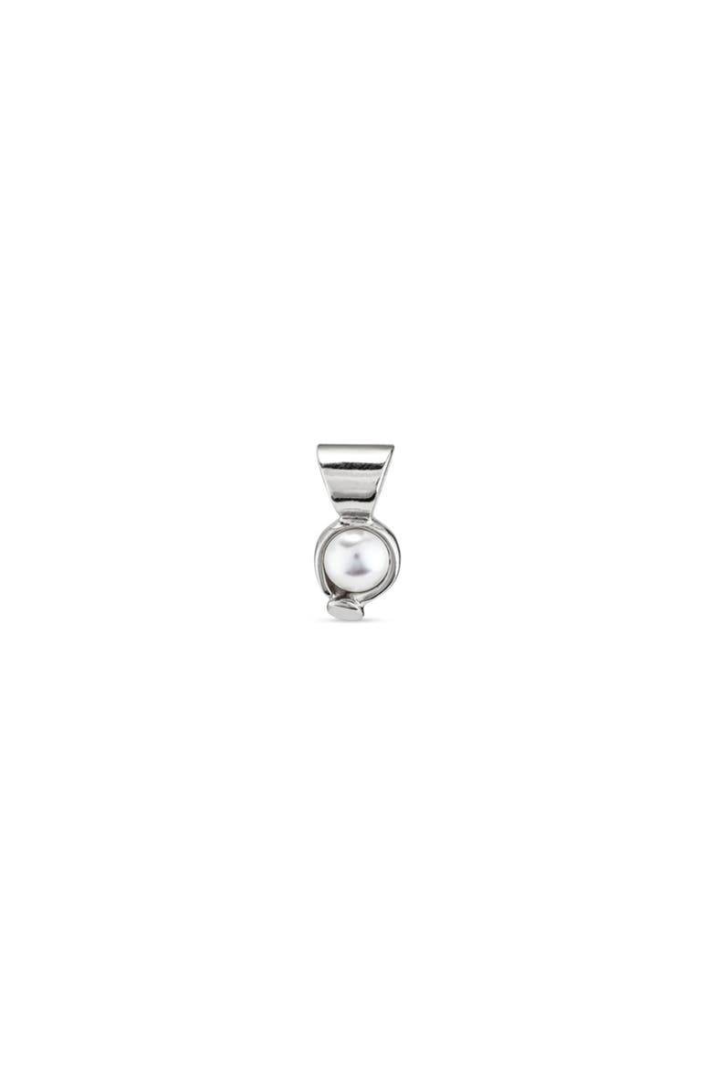 Sterling Silver Plated Charm with Pearl, Main, color, Silver