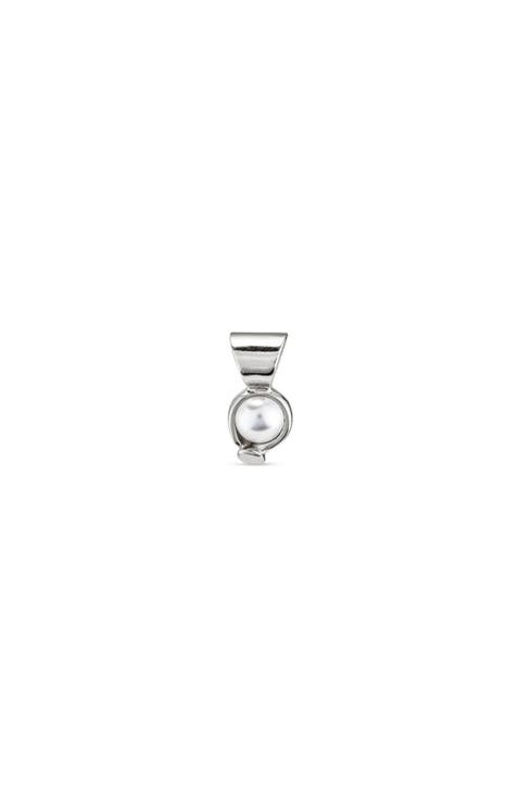 Sterling Silver Plated Charm with Pearl