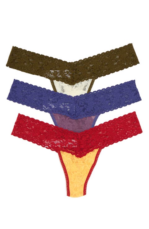 Low Rise Lace Thong - Pack of 3