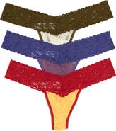 Hanky Panky Low Rise Lace Thong - Pack of 3
