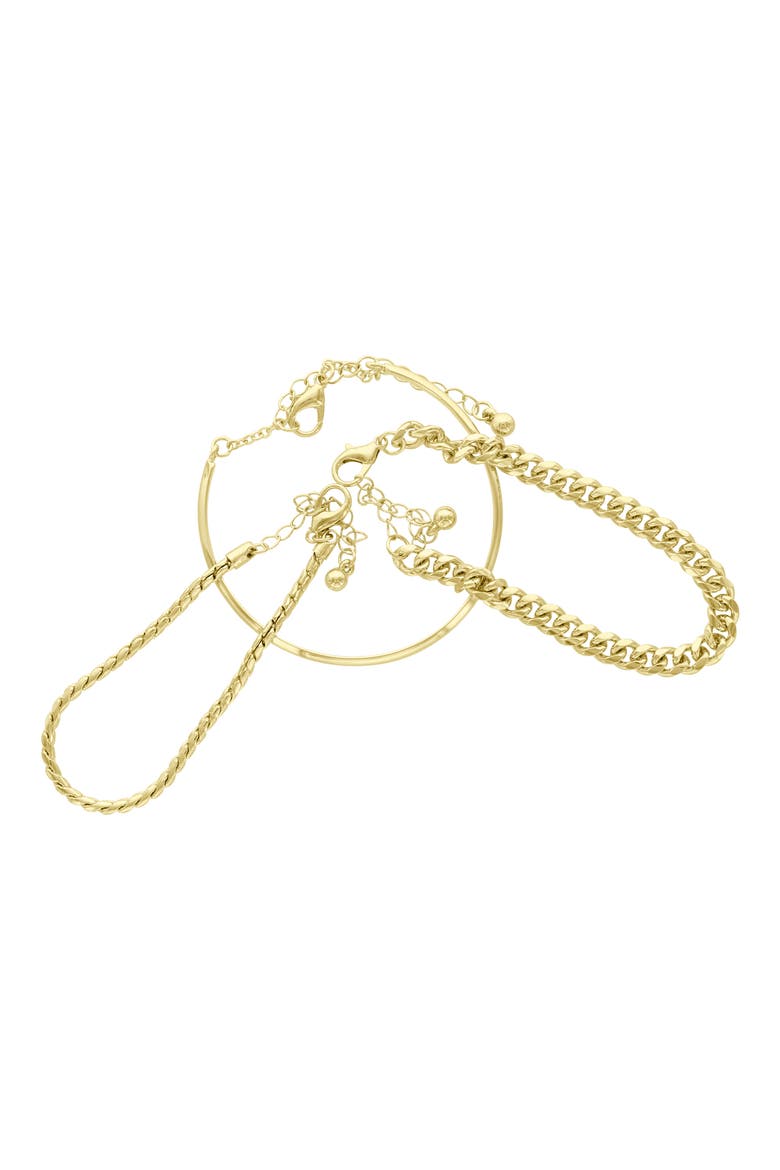 Mixed Chain 4-Piece Bracelet Set, Main, color, GOLD