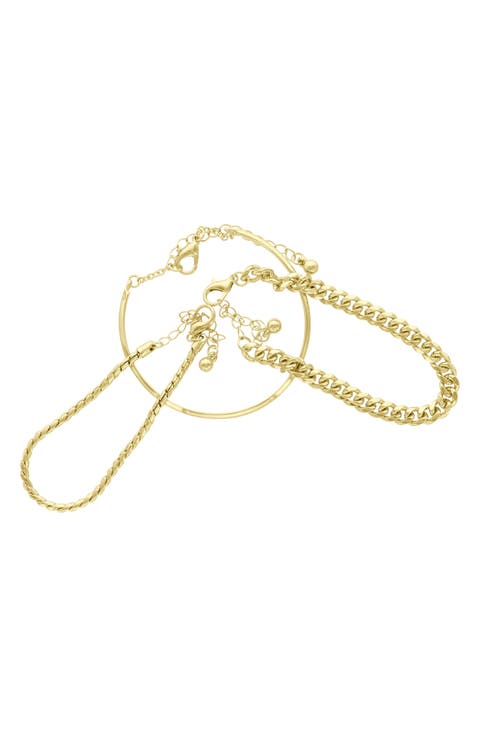 Mixed Chain 4-Piece Bracelet Set
