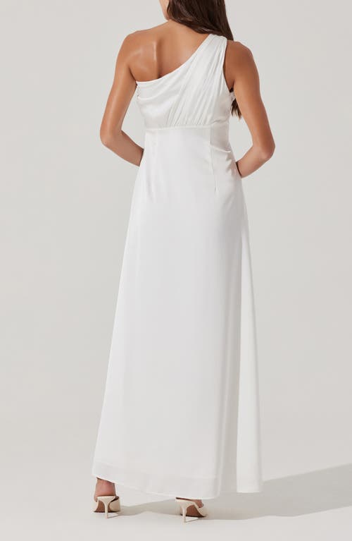 Astr The Label Atolia Draped One-shoulder Gown In White