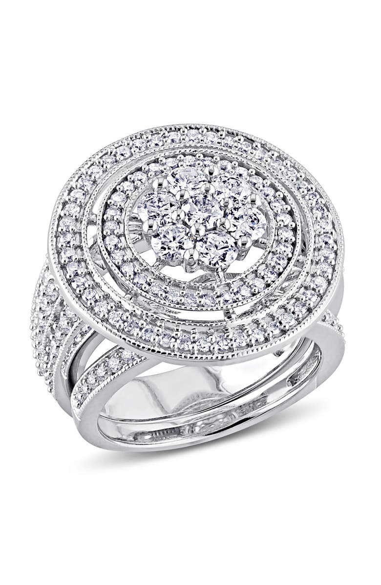 Julianna B. Diamond Double Halo Bridal Ring Set 10k, Main, color, 10K White Gold