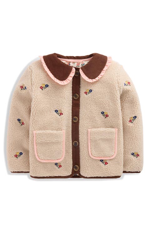 Kids' Embroidered High Pile Fleece Jacket