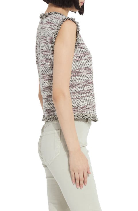 Cleo Sleeveless Tweed Shell