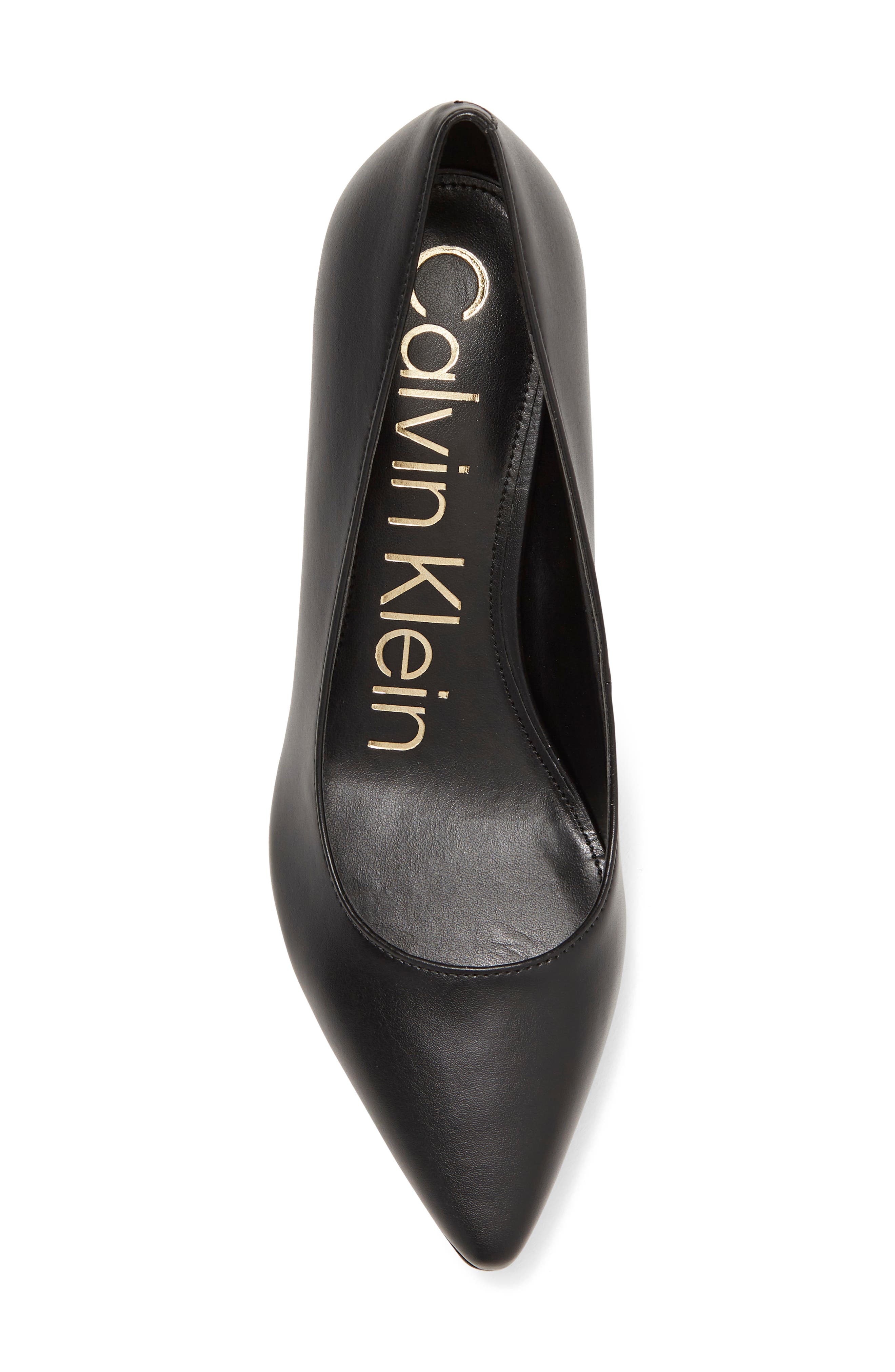 Calvin Klein Natalia Pointed Toe Flat, Alternate, color, Black