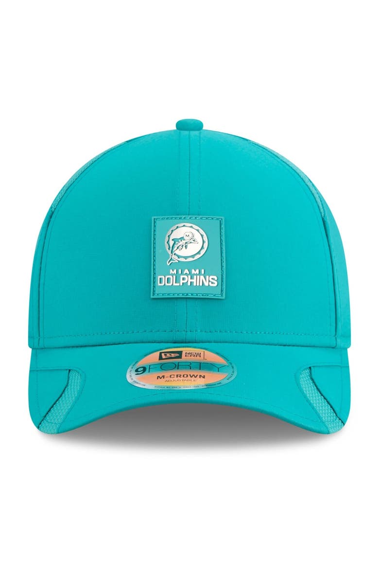 New Era Men's New Era Aqua Miami Dolphins 2025 Sideline Throwback M-Crown 9FORTY Adjustable Hat, Alternate, color, Aqua