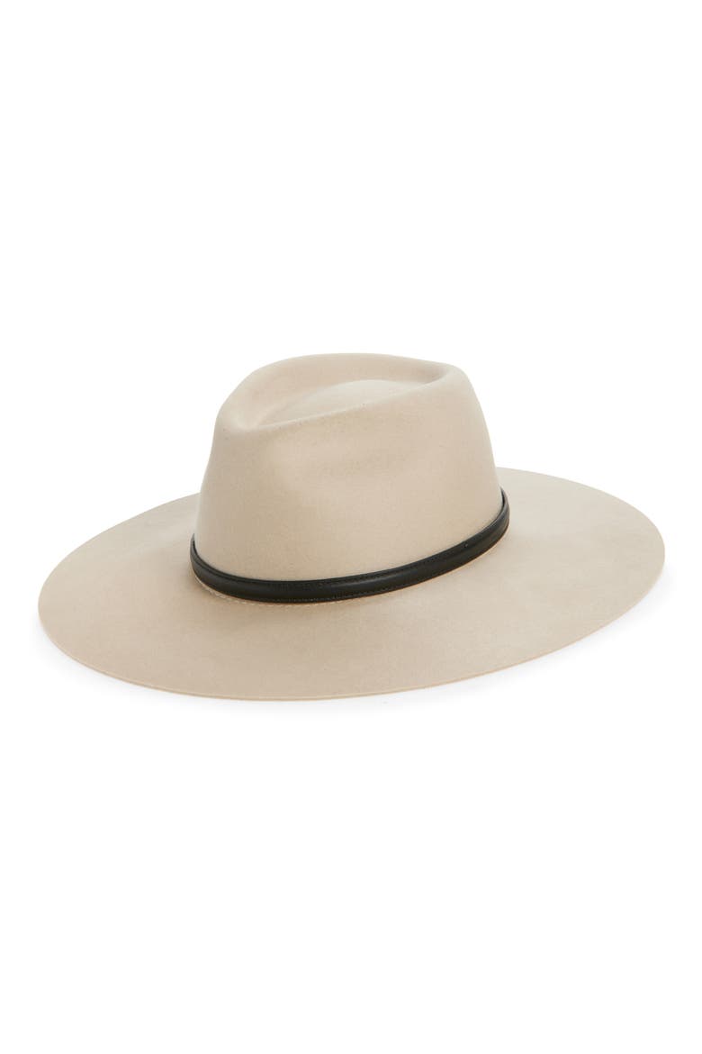 Beck Wool Felt Fedora, Main, color, PEBBLE