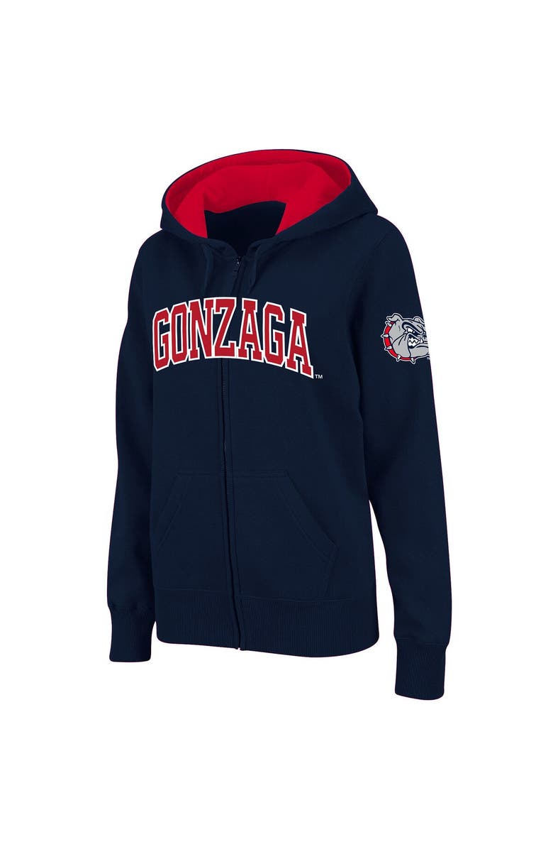 COLOSSEUM Women's Stadium Athletic Navy Gonzaga Bulldogs Arched Name Full-Zip Hoodie, Main, color, Navy