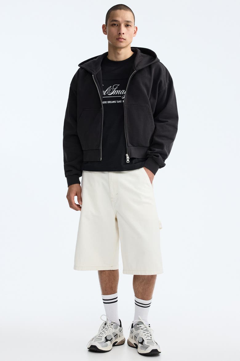 Oversized Fit Printed Mesh T-shirt, Alternate, color, Black/Hotel Imaginaire