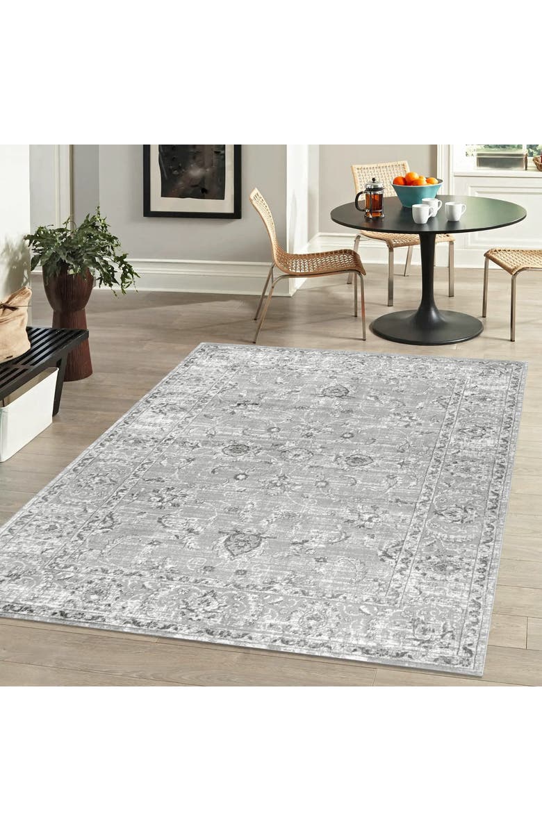 JONATHAN Y Modern Persian Vintage Area Rug, Alternate, color, Light Grey