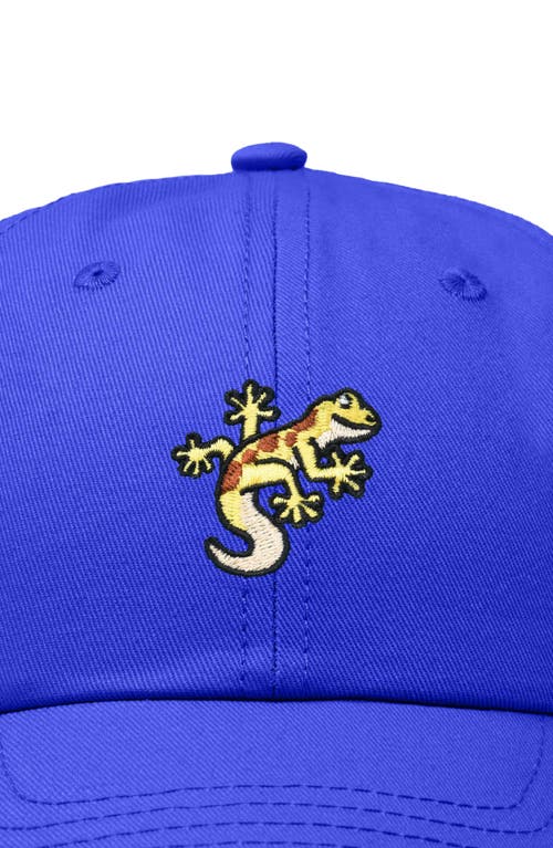 Dalix Gecko Embroidered Casual Cap In Royal Blue