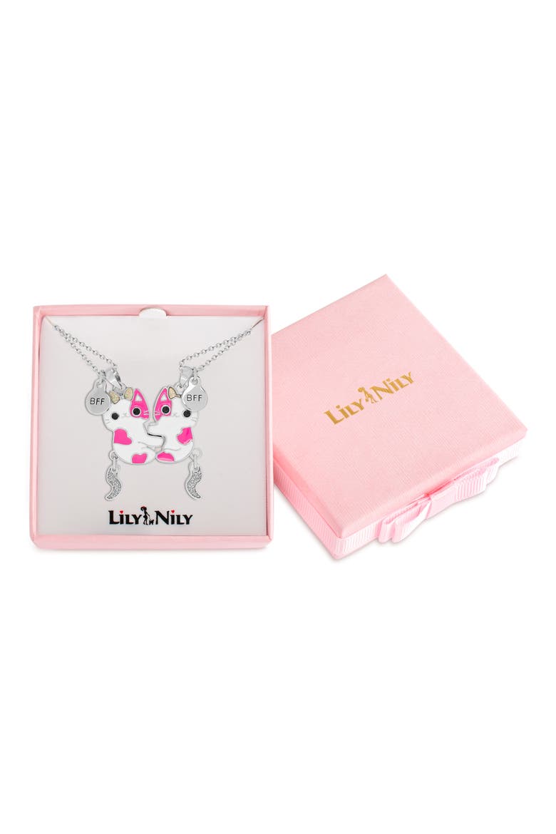 Kids' BFF Magnetic Cat Necklace Set, Alternate, color, PINK