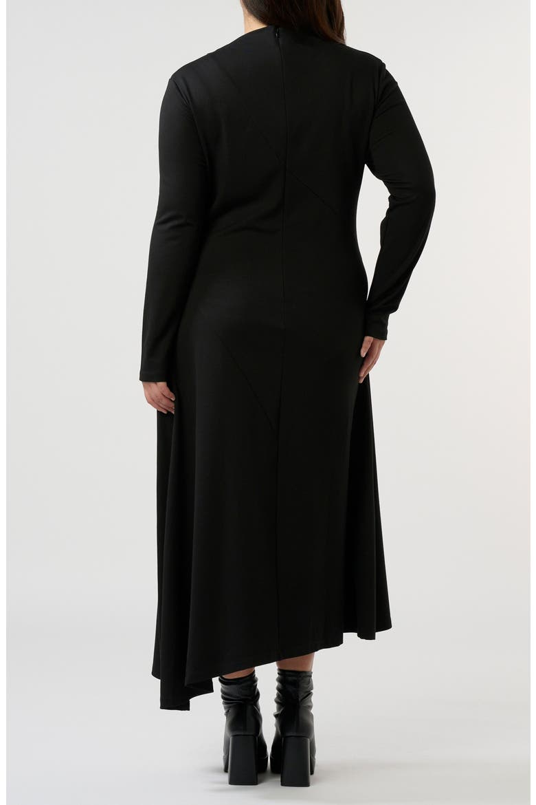 Abagail Asymmetric Hem Midi Sweater Dress, Alternate, color, BLACK