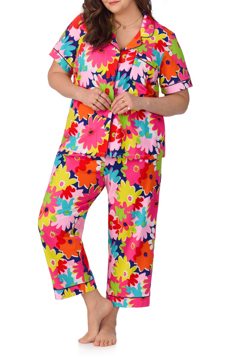 BedHead Pajamas x Trina Turk Print Crop Stretch Jersey Pajamas, Alternate, color, 