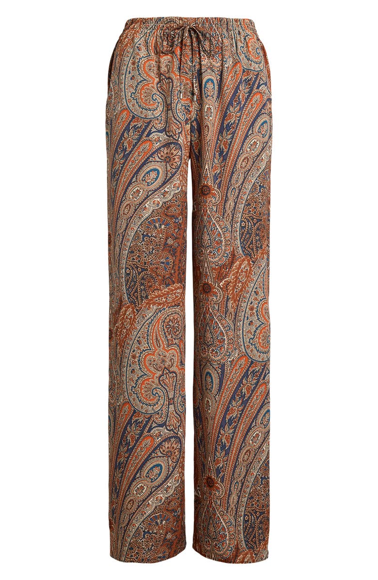 Lauren Ralph Lauren Paisley Crêpe de Chine Wide-Leg Pant, Alternate, color, Cream Multi