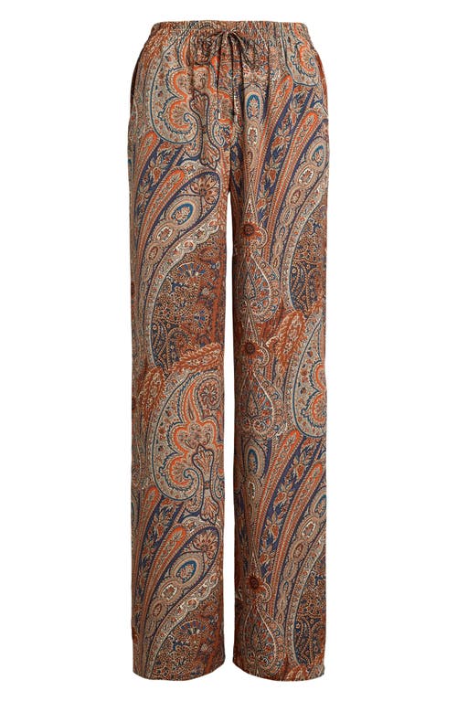 Ralph Lauren Lauren  Paisley Crêpe De Chine Wide-leg Pant In Multi