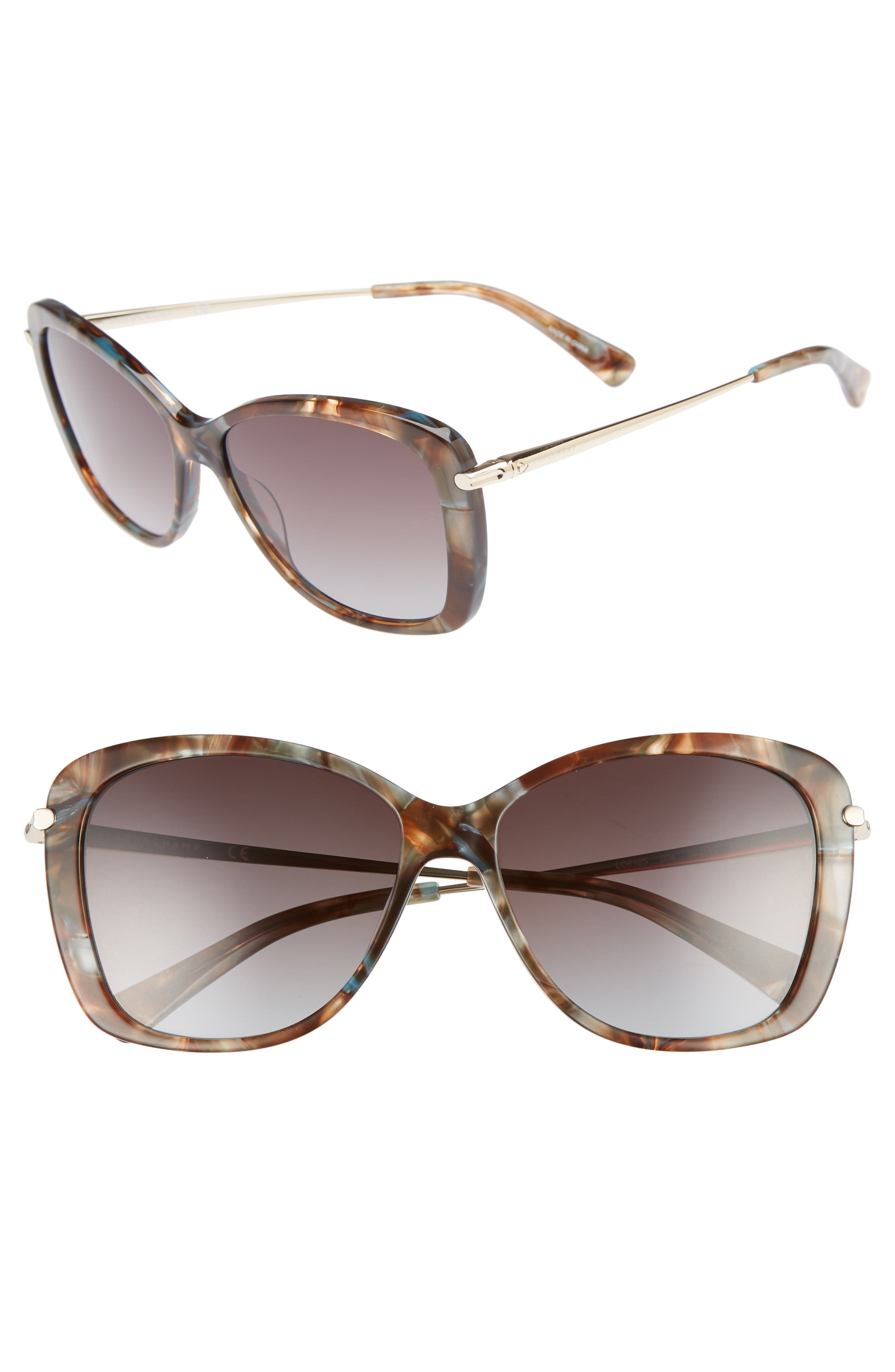 Longchamp 56mm Gradient Lens Butterfly Sunglasses (Women 