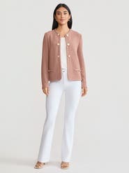 Misook Relaxed Lightweight Soft Tweed Knit Jacket