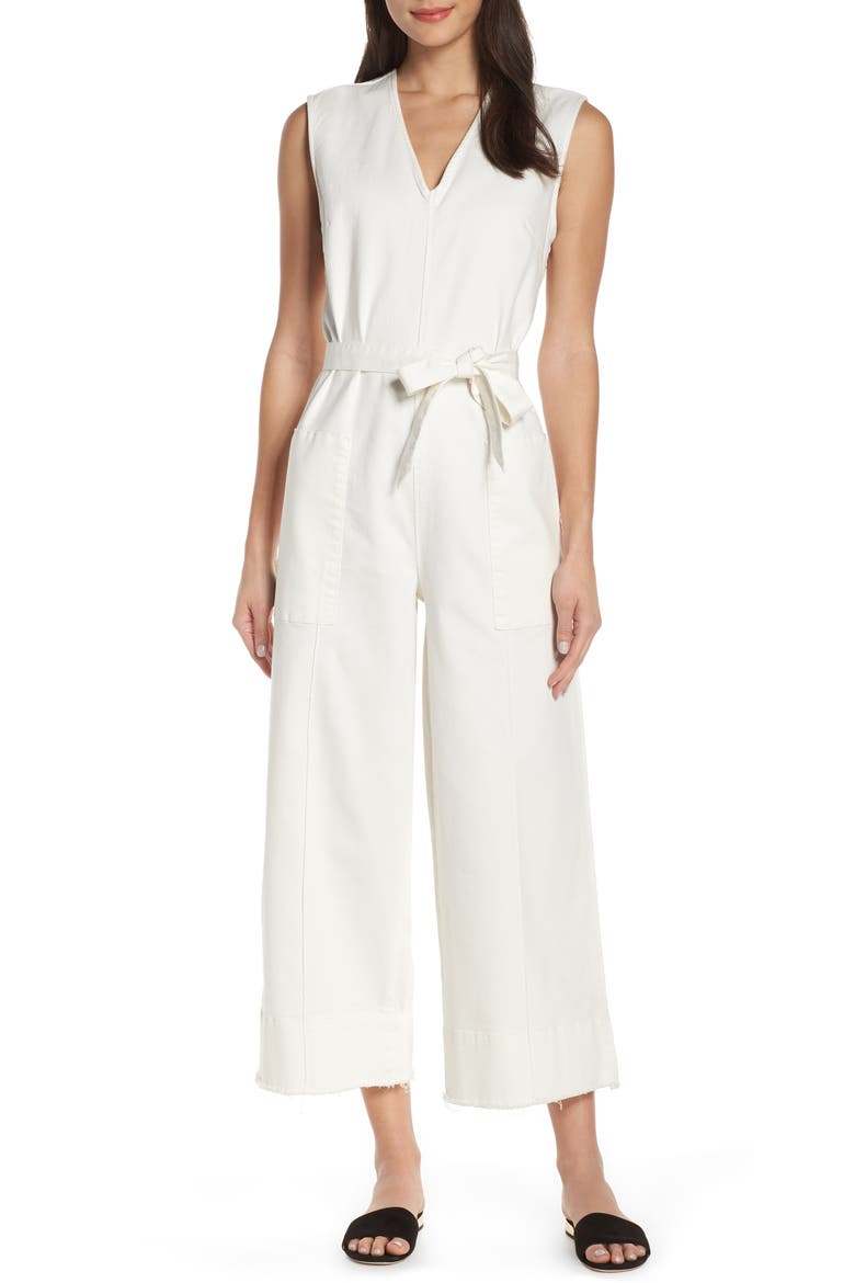 Presna Wide Leg Jumpsuit, Main, color, WHITE