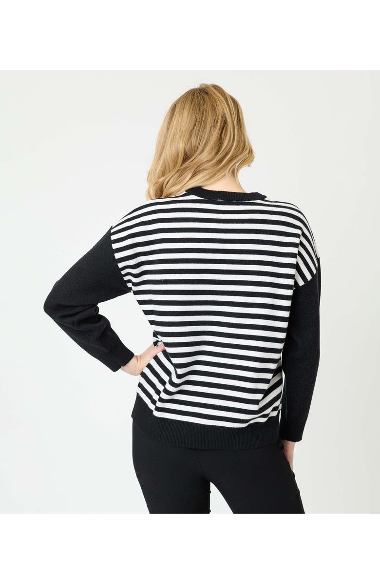 Unique Vintage Long Sleeve Sweater, Alternate, color, Black & White Stripes