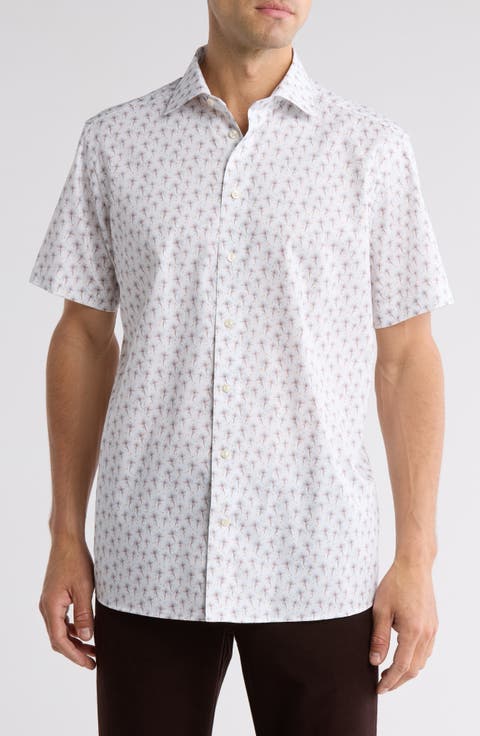 Contemporary Fit Floral Short Sleeve Dress Shirt (Regular & Big)