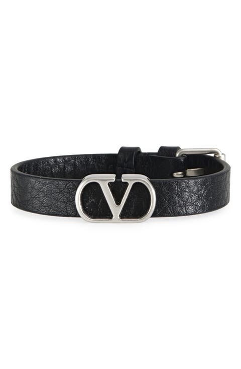 Men's VLOGO Signature Leather Bracelet