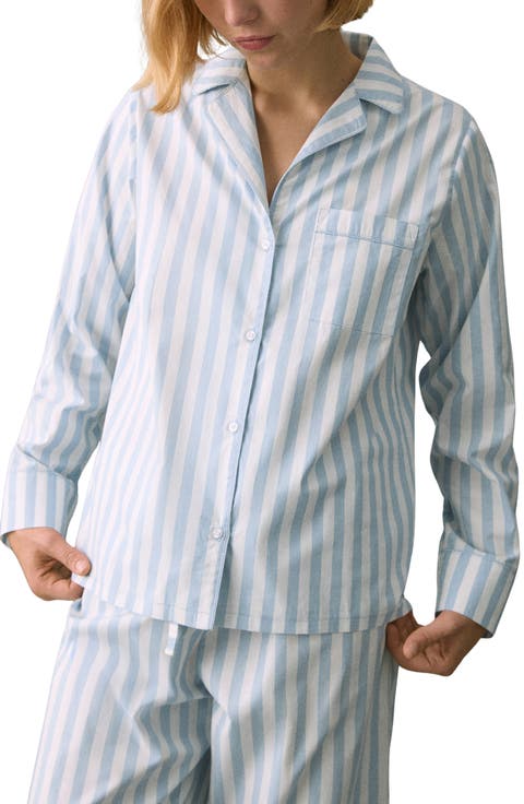 Stripe Cotton Long Pajamas