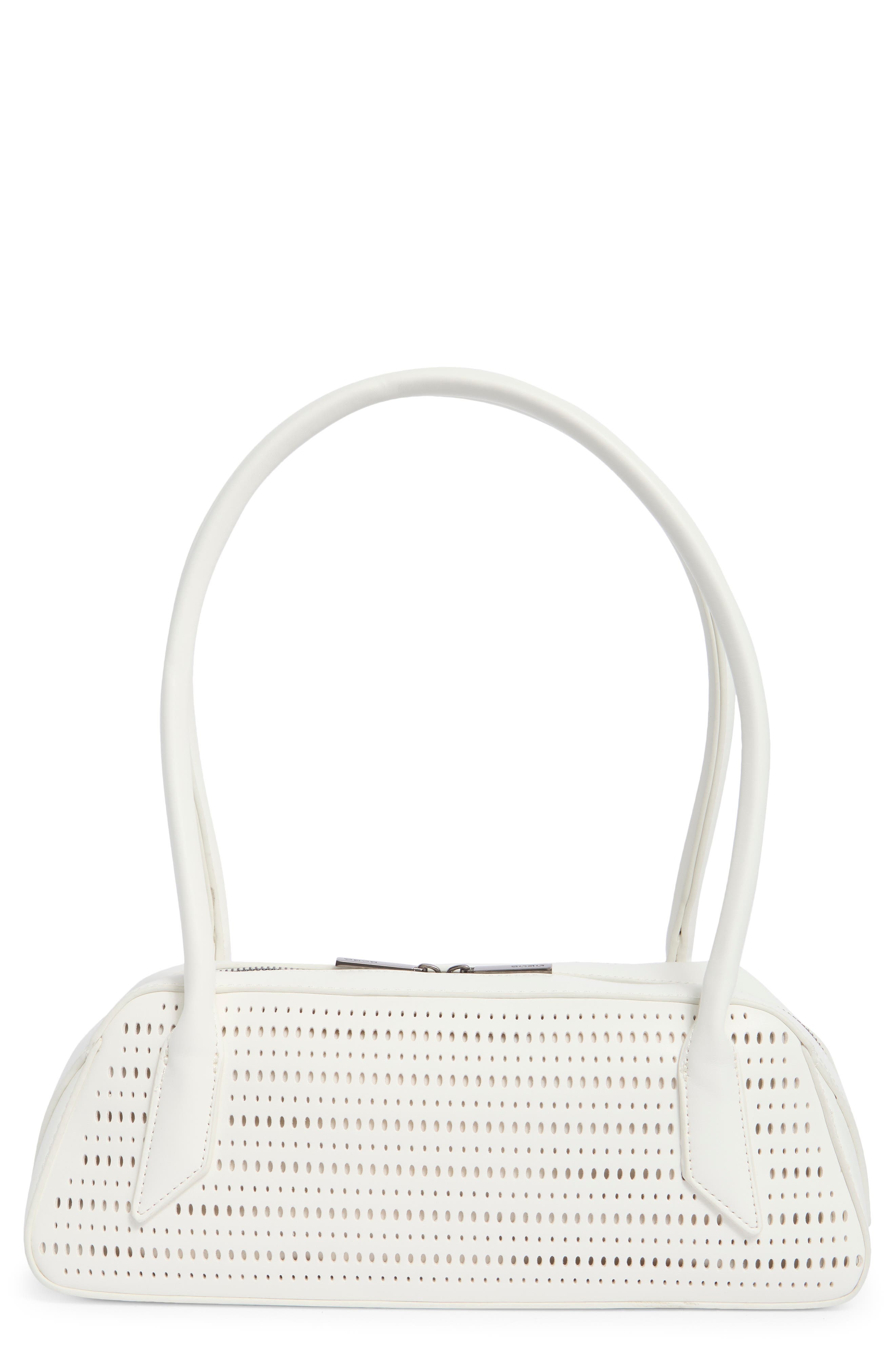 BCBG Perforated Faux Leather Shoulder Bag