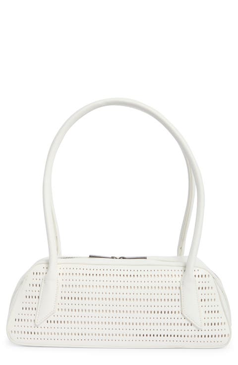 Perforated Faux Leather Shoulder Bag