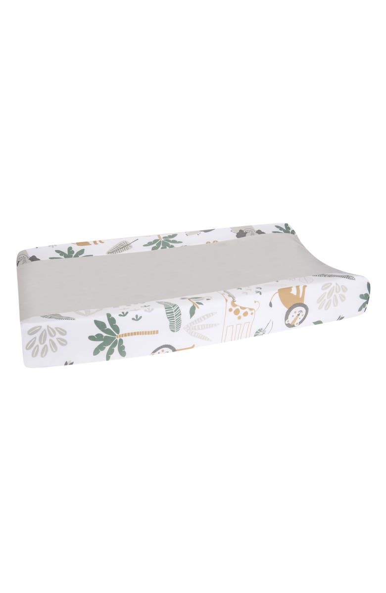Lambs & Ivy Jungle Friends Soft, Warm & Cozy Safari Changing Pad Cover, Alternate, color, Gray