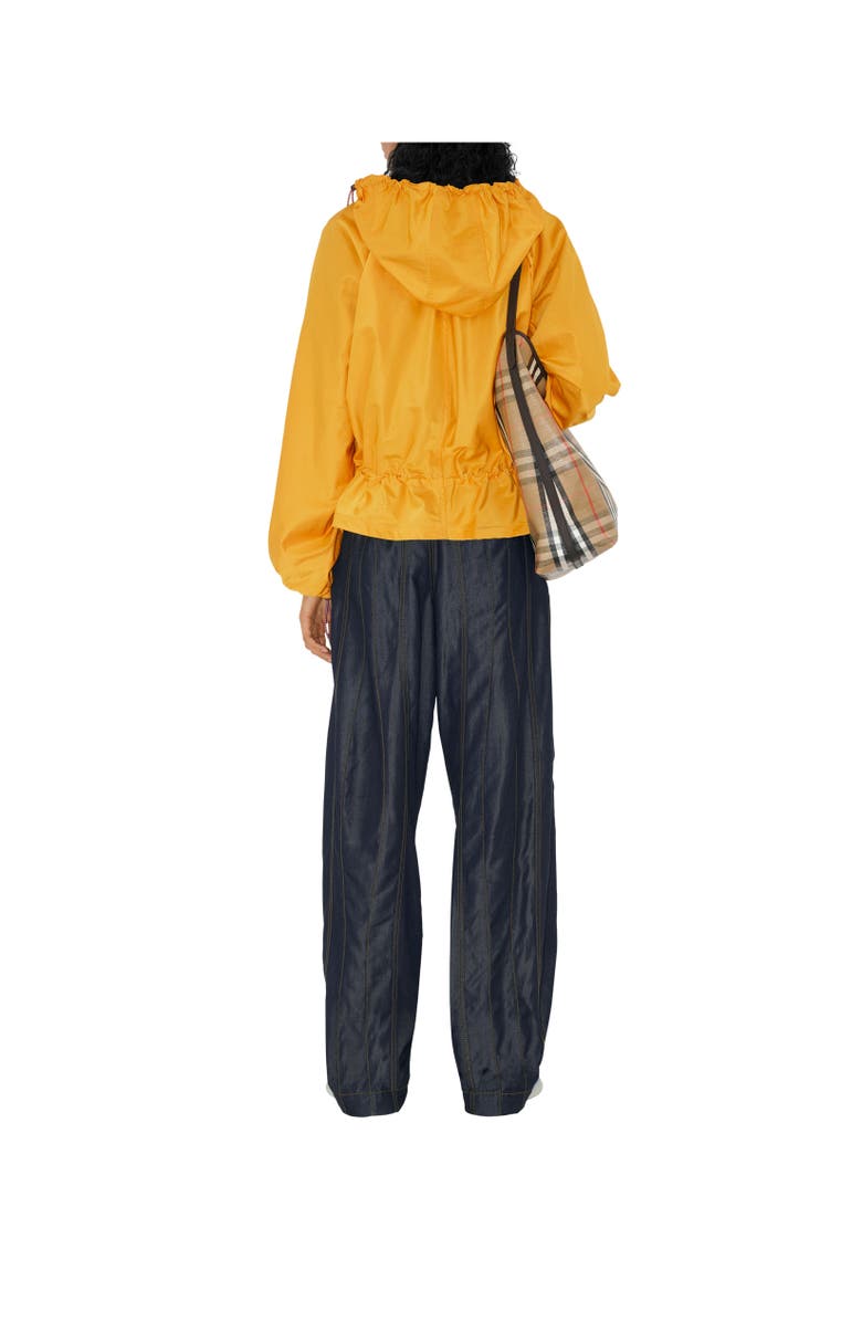 Burberry Satin Hooded Trench Jacket, Alternate, color, Pear