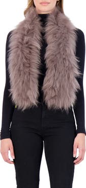 GORSKI Genuine Shearling Knit Pull-Through Scarf