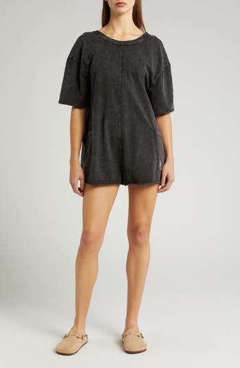 Free People Fp Movement Hot Shot T-shirt Romper In Black