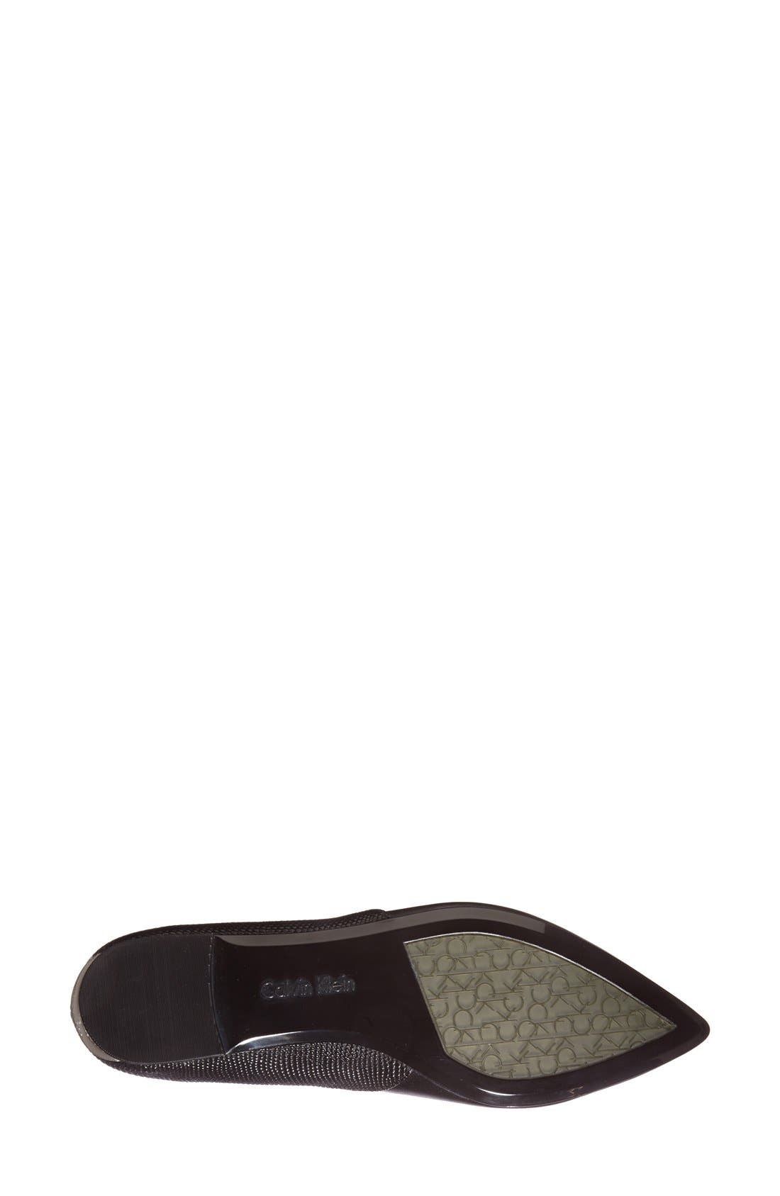 'Galice' Pointy Toe Leather Ballet Flat, Alternate, color, BLACK/ BLACK