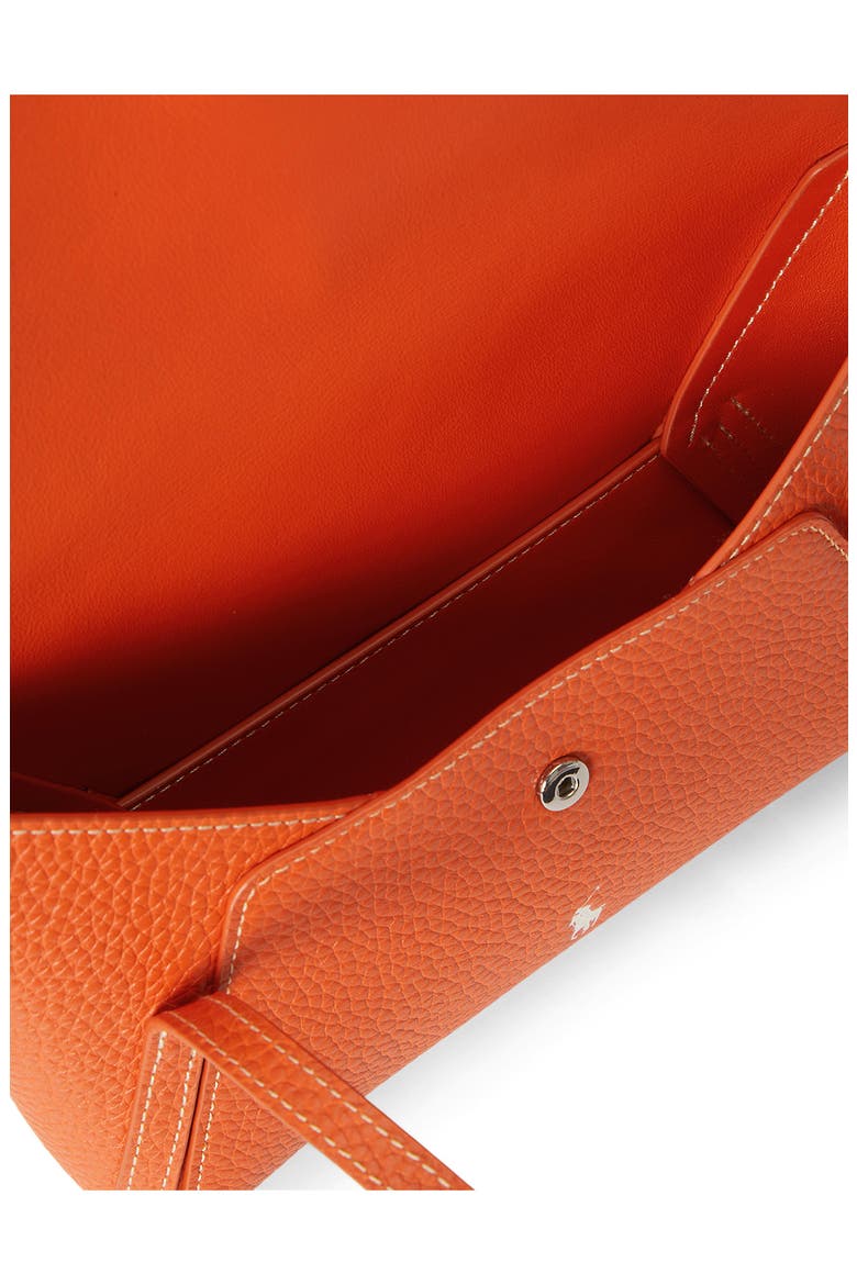 Polo Play Pebble Leather Envelope Shoulder Bag, Alternate, color, SUNSET ORANGE