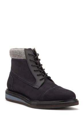 VINTAGE FOUNDRY Stone Faux Fur Trim Leather Boot in DARK NAVY · Shoes from Nordstrom Rack in a $245.90 outfit