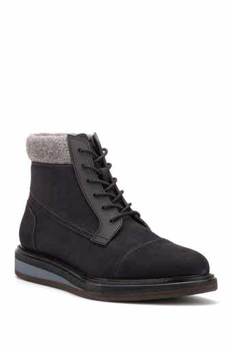 VINTAGE FOUNDRY Stone Faux Fur Trim Leather Boot